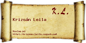 Krizsán Leila névjegykártya